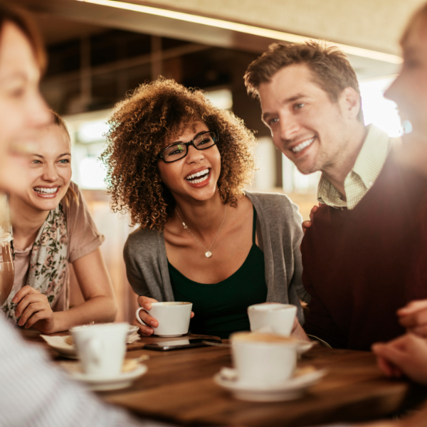 Friends At Coffee 600X600