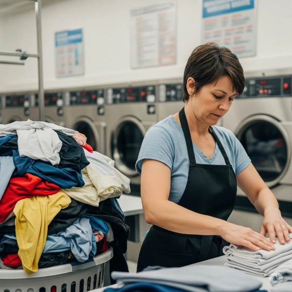 Wash And Fold Lady Doing The Laundry 600X600